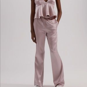 Something Navy Silk Trousers